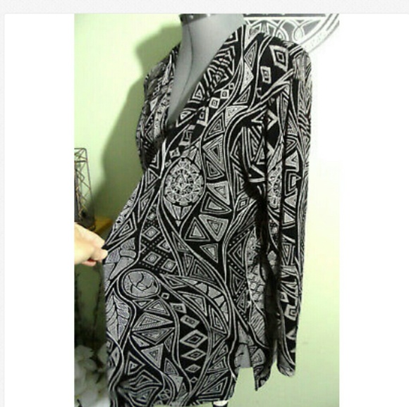 Vintage ATOC Cardigan Sweater XS/S Black White LS - Picture 4 of 7